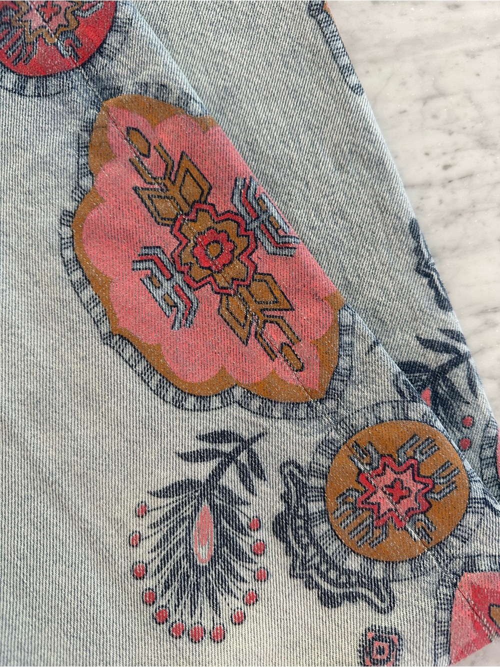 Mother denim jeans The Maven Sneak Embroidery-Print Wide-Leg Jeans - Picture 8 of 8